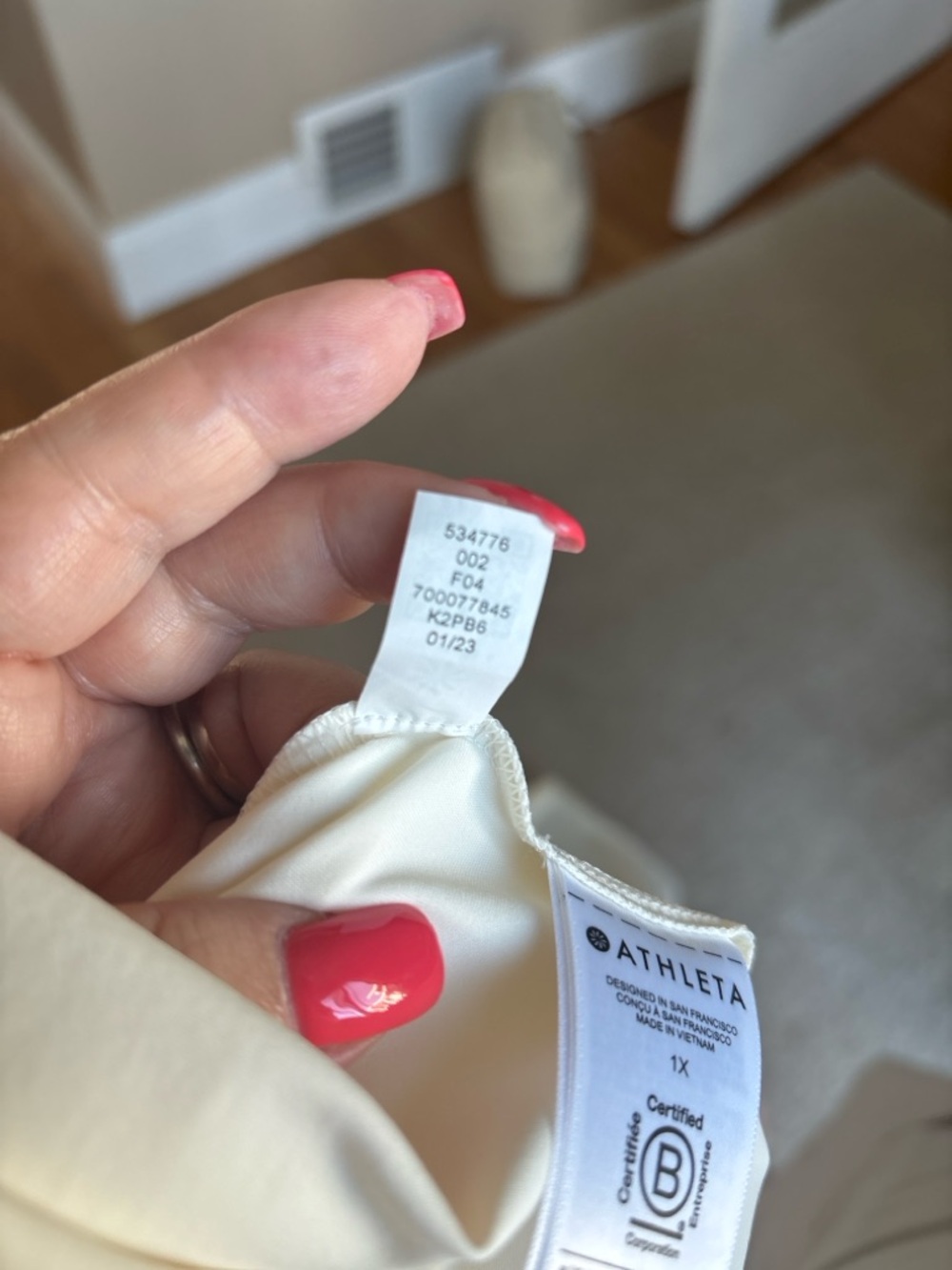 Athleta Light Cream Long Sleeve Shirt Dress - Picture 7 of 7